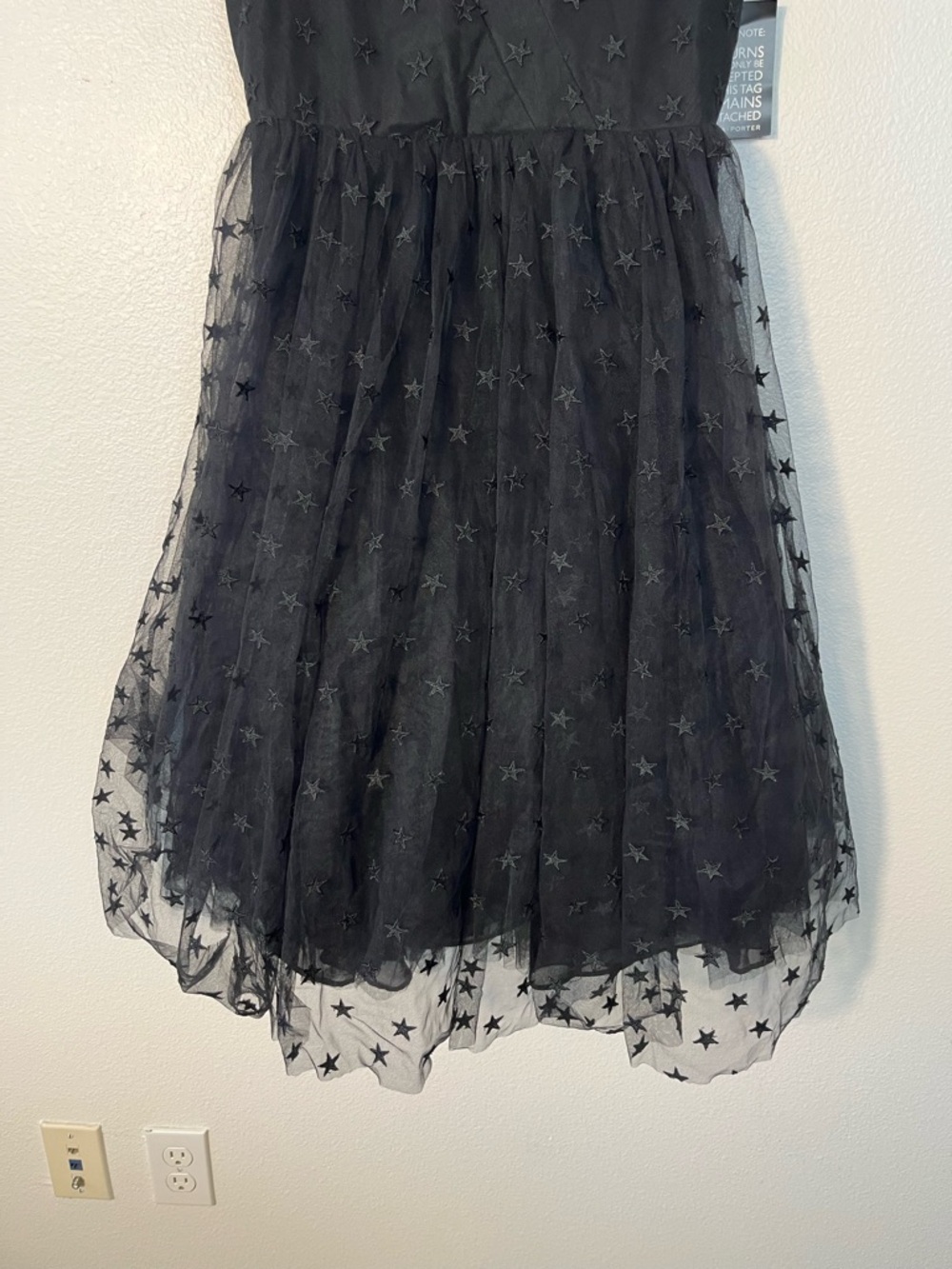 J. Crew Black Embroidered Star Tulle Dress Size 6 Party Prom Feminine NEW - Picture 6 of 11